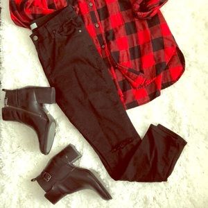 Topshop Moto Leigh Distressed Ankle Pants